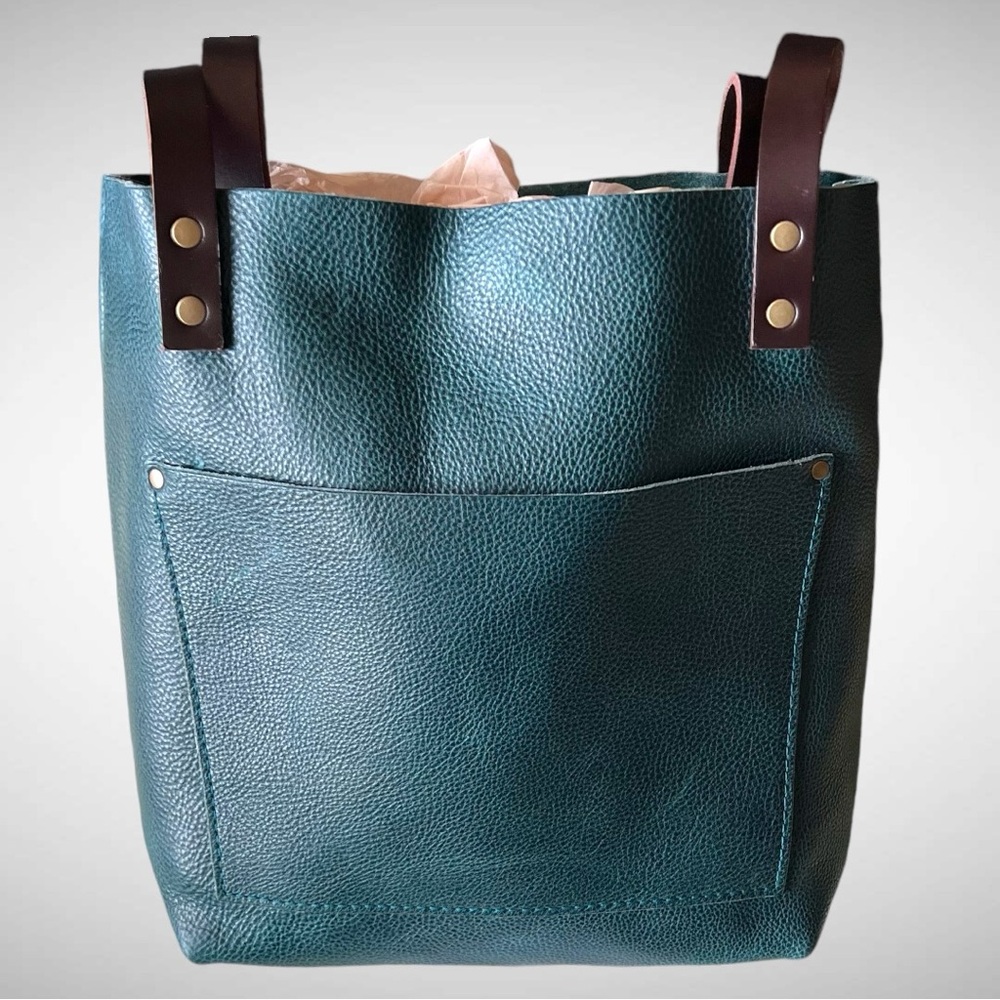 <NWOT> Portland Leather Goods Small Classic Lagoon Tote